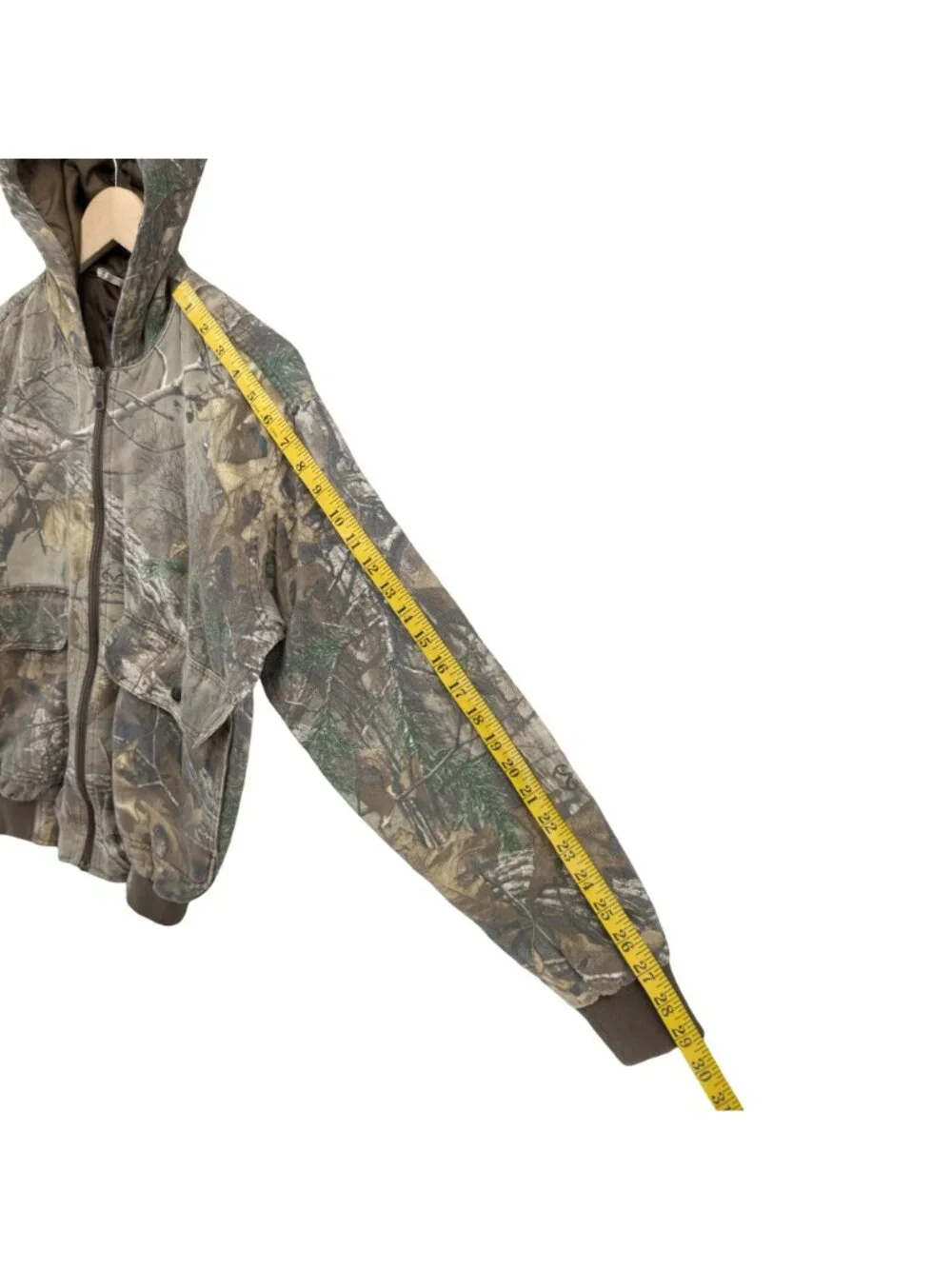 Cabelas Realtree Xtra Camo Jacket Boys Green Hooded Hunting Full Zip Size S